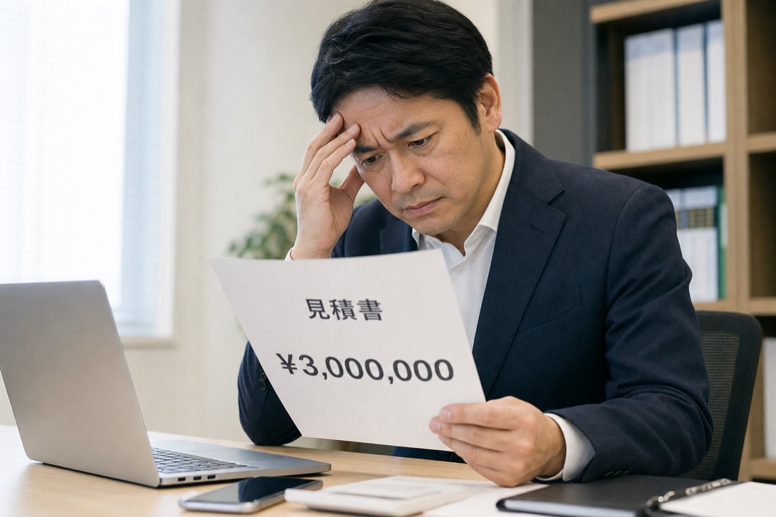 300万円の見積書を見て頭を抱える経営者